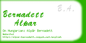bernadett alpar business card